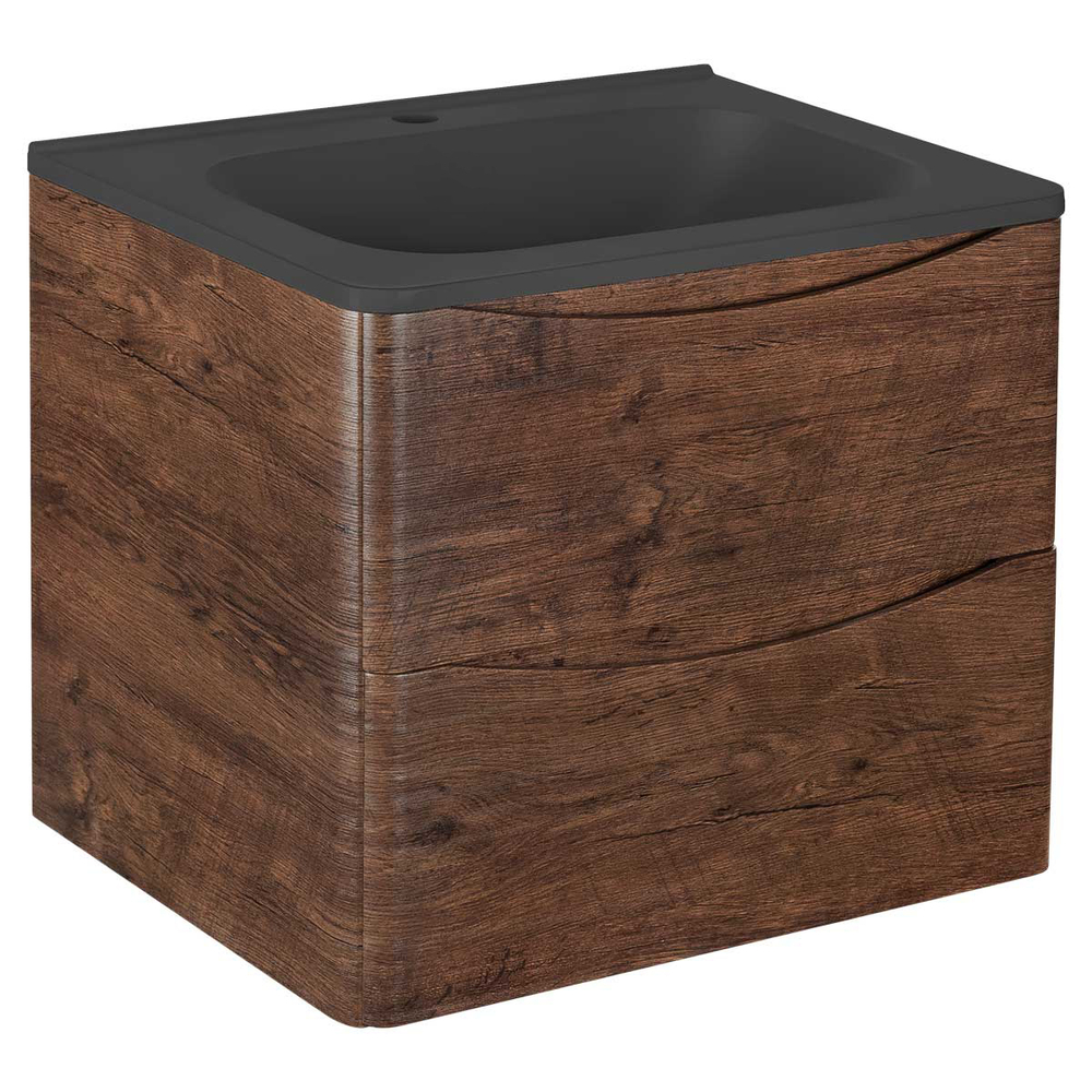 Тумба под раковину Vincea Paola 600 подвесная, 2 выкатных ящика soft close, R.Wood