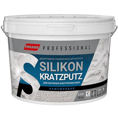 Штукатурка декоративная акриловая Parade Professional Silikon Kratzputz S210 камешковая K2,0 15 кг