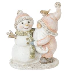 GAEM Фигурка декоративная "Гном и снеговик", L10 W6 H12 см