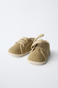 ZARA ТЕКСТИЛЬНЫЕ КРОССОВКИ BAREFOOT, КОРИЧНЕВЫЙ