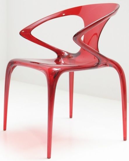 Стул AVA прозрачный красный