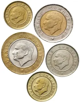 Набор монет Турции (5 шт)