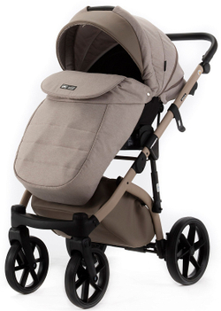 Детская коляска Adamex Nola Natura 2 в 1 N-4-CAPPUCCINO (СВ.БЕЖ + Т.БЕЖ.КОЖА)