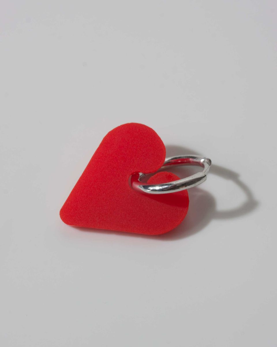 Моносерьга Red Heart