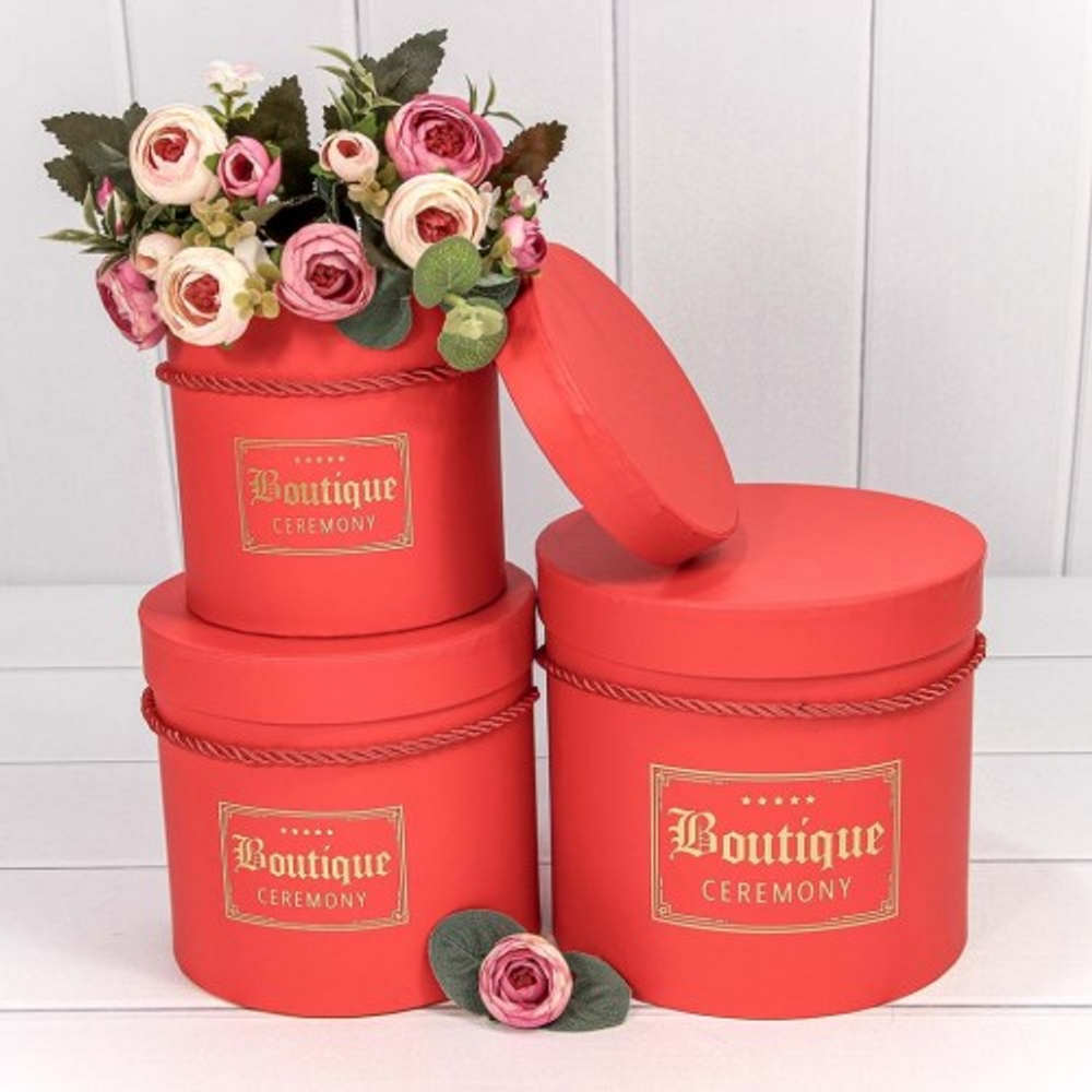 Коробка 18.3х17.2 см Набор 3 шт "Boutique" (Красный)