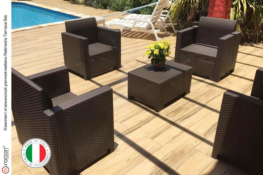 Комплект мебели NEBRASKA TERRACE Set (стол, 2 кресла), венге