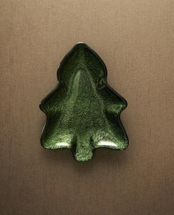 ZARA HOME НОВОГОДНЯЯ СТЕКЛЯННАЯ МИСКА «ЕЛКА», ЗЕЛЕНЫЙ