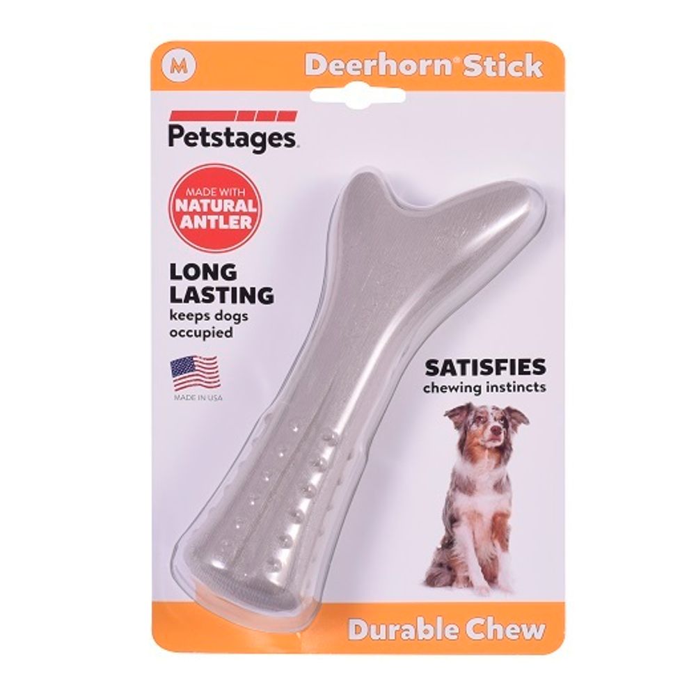 Petstages игрушка для собак Deerhorn, с оленьими рогами 16 см средняя