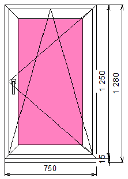 Пластиковое окно 1250 х 750 ТермА Эко