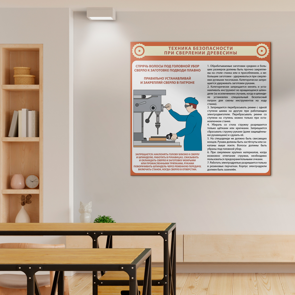 Стенд Техника безопасности при сверлении древесины 150000840