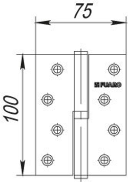 Петля Fuaro (Фуаро) съемная IN4430SL-BL BL левая (413/BL-4 100x75x2,5) черный матовый БЛИСТЕР