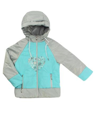 Куртка для девочек "Аглая" 30, 116р, небесный/серебро