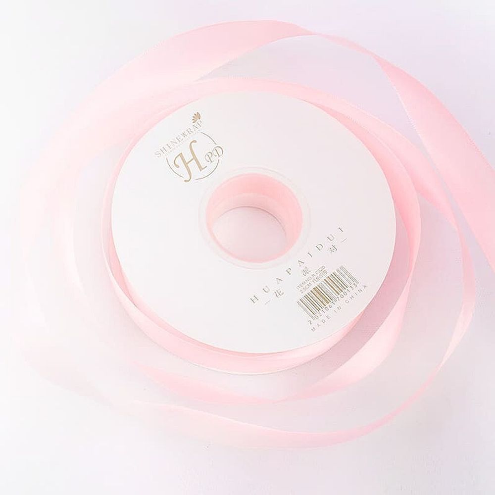 Лента атлас &quot;Премиум&quot; 2,5см*45Y РОЗОВЫЙ