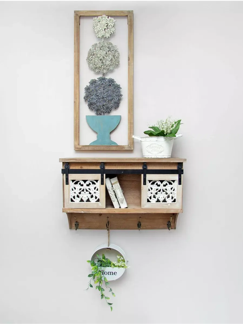 Полка настенная навесная 64*20.5*42 см