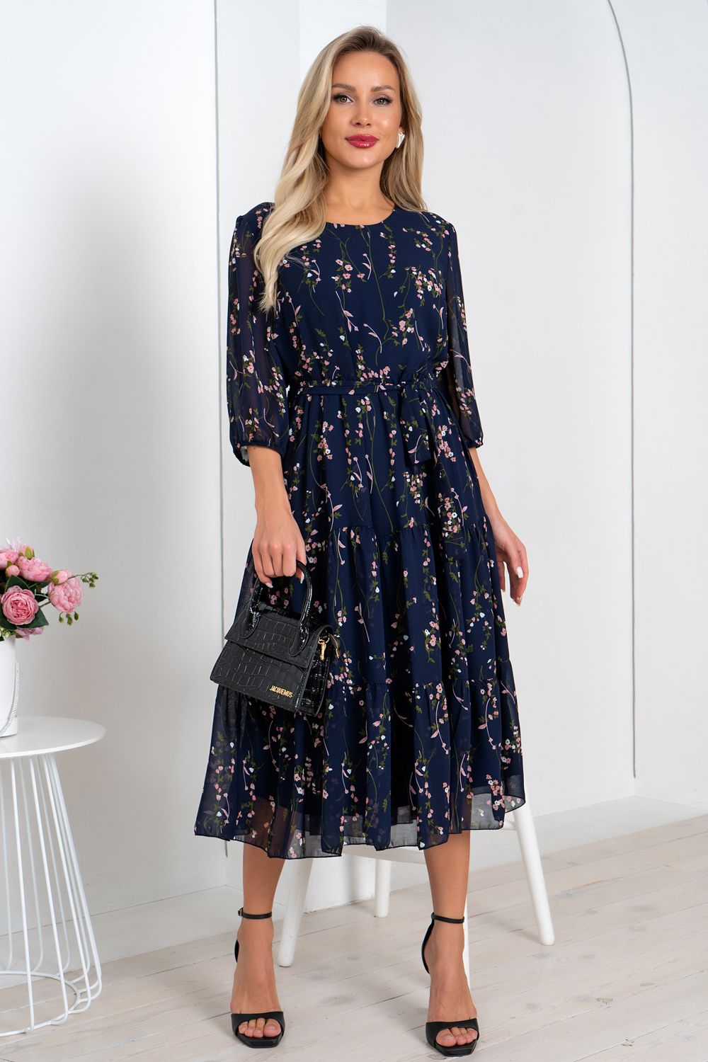 Платье Хелен (темно-синий) Р11-1075/4 Nikol