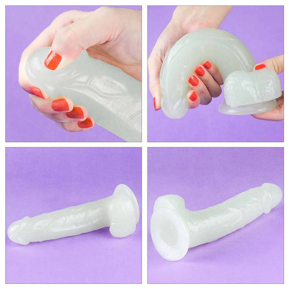 Прозрачный, светящийся в темноте фаллоимитатор Lumino Play Dildo - 19 см. (Цвет: прозрачный)