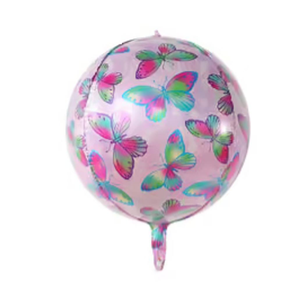 К 24'' Сфера 3D Сиреневая Бабочки