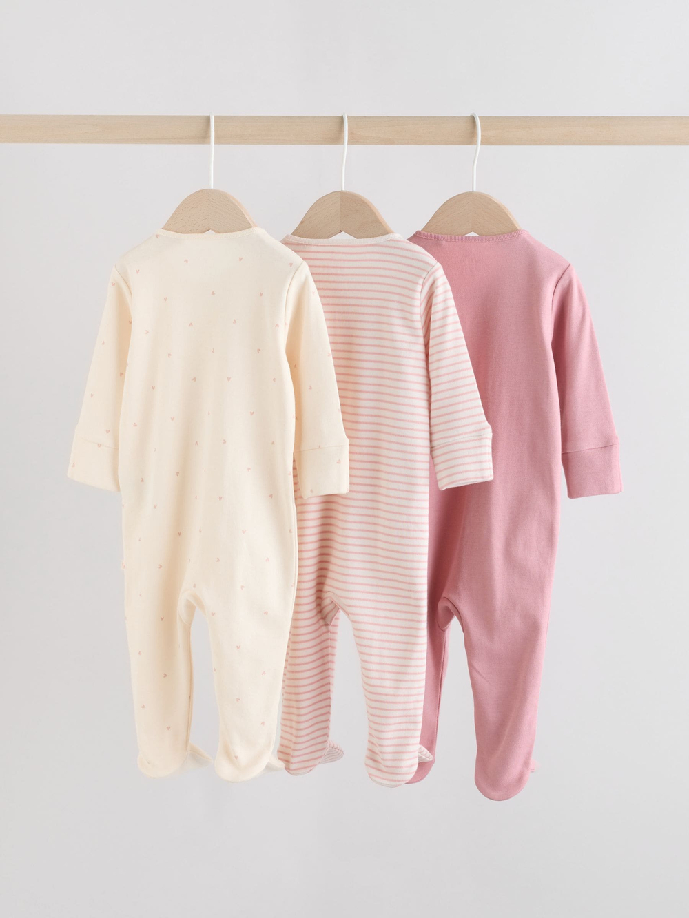 Комбинезон / Cлип для малышей Next F34-058, 3 шт., Розовый, Бежевый