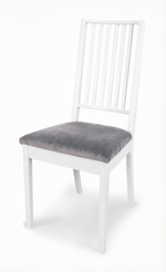 Стул Деревянный Берье, белый матовый + серый 32