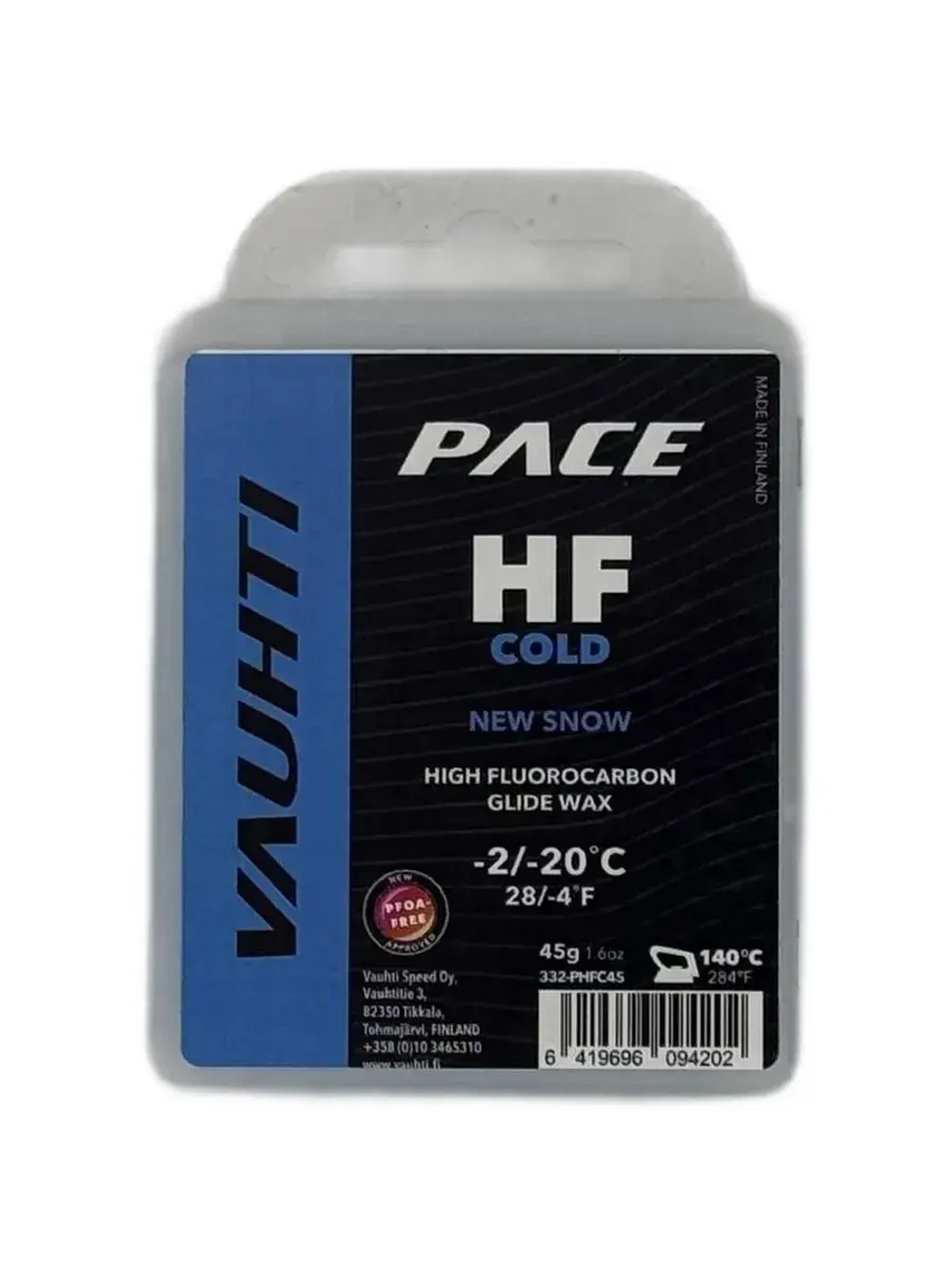 Высокофторовый парафин, мазь скольжения PACE HF COLD, 45 г