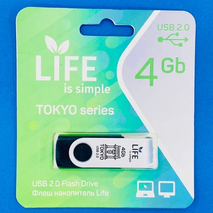 USB Флешка 4GB LIFE, USB 2.0, в ассортименте