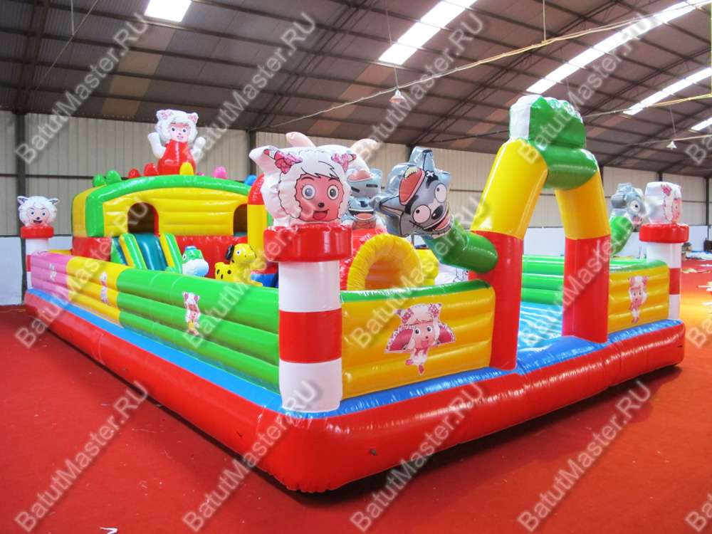 Надувной батут "Забавные ягнята", 10*6*4 м
