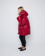 Пуховик со съемным капюшоном из нейлона Монклер вишня