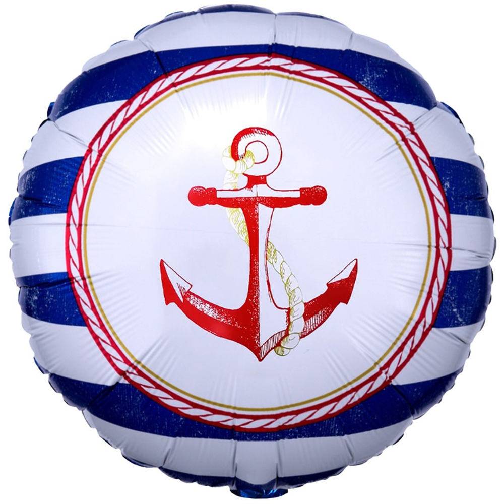 Шар Фольгированный Морская Якорь (Синий)