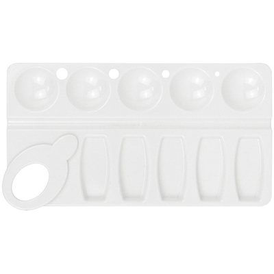 Палитра Гамма, прямоугольная, 10 ячеек, белая, пластик