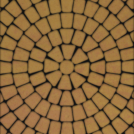 Тротуарная плитка КЛАССИКО (круг) - Листопад гладкий Сахара, комплект из 3 видов плит