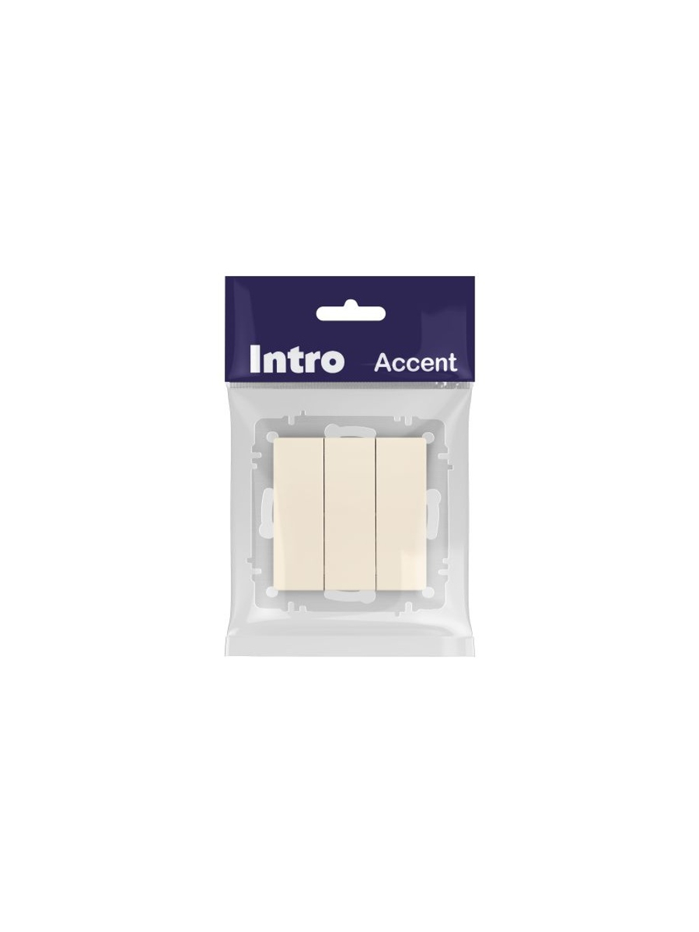 Выключатель 3-кл. СП Accent 6-106-02 10А IP20 250В AL/CU сл.кость Intro Б0063534