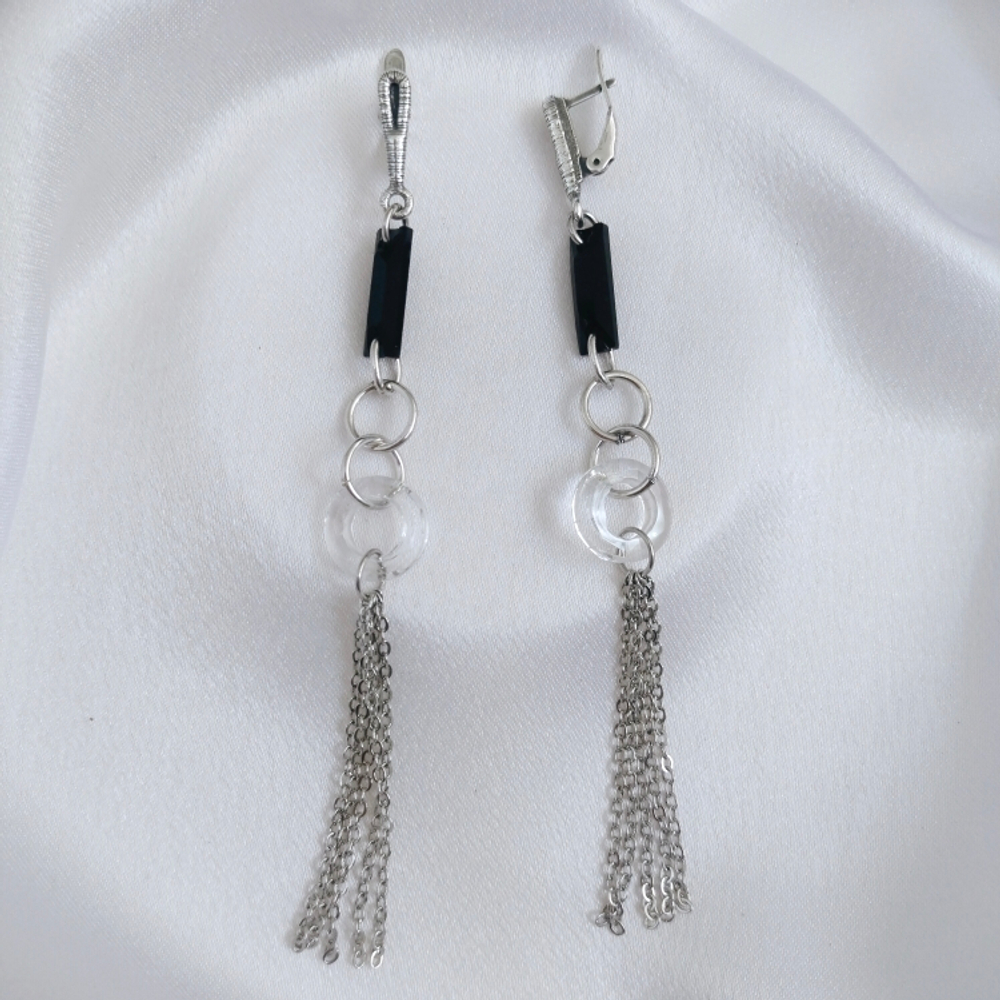 "Триллиант" серьги в серебряном покрытии из коллекции "Бриллианты" от Jenavi с английским замком