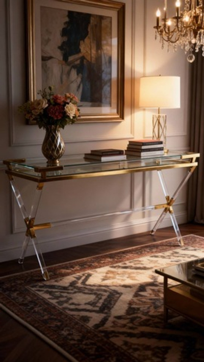 Консоль Джорджия, 120х40х76 см, прозрачный