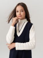 Сарафан школьный для девочки AT974 синий