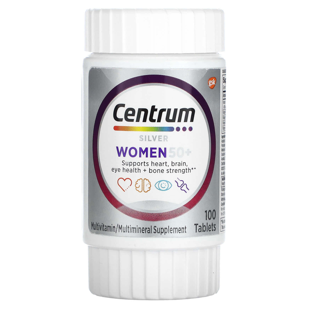 Centrum, Серебряные таблетки для женщин старше 50 лет, 100 таблеток