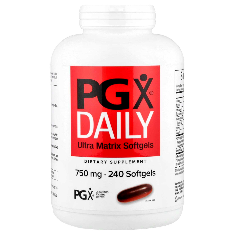 Natural Factors, PGX Daily, мягкие желатиновые капсулы с матрицей сверхвысокого качества, 750 мг, 240 мягких желатиновых капсул