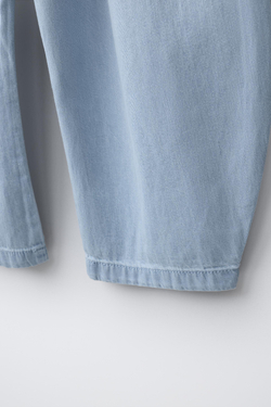 ZARA ДЖИНСЫ BALLOON СВОБОДНОГО КРОЯ, ГОЛУБОЙ