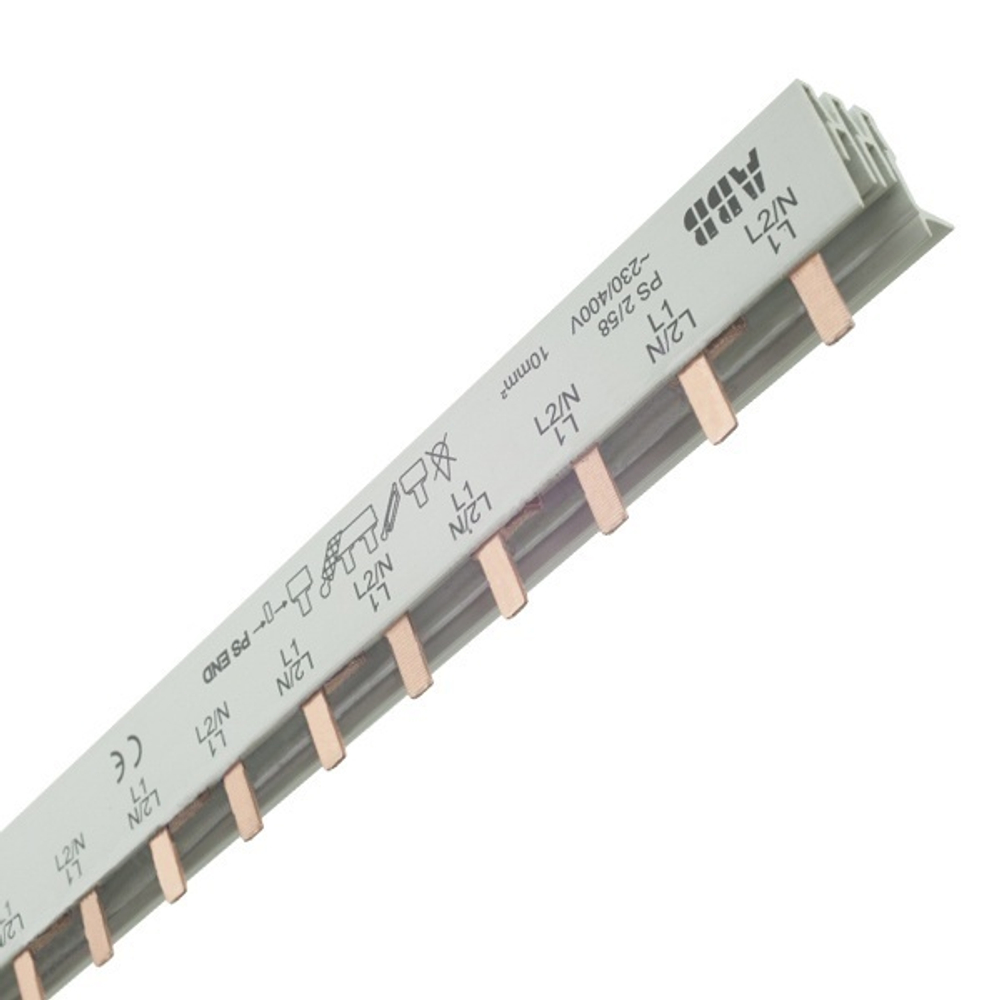 Гребенчатая шина PS2/58 2-полюсная (N L1 N L1) 58 модулей 63А ABB 2CDL220001R1058