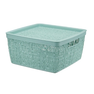 Коробка БЯЗЬ 8л с крышкой квадратная 28×28×14 cм М 2326