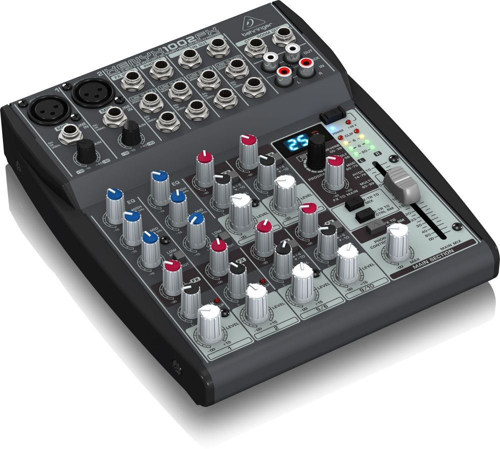 BEHRINGER 1002FX микшер, 2 моновхода, 4 стерео, 1 AUX-шина, процессор эффектов