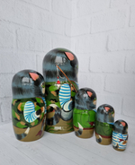 Матрешка "Котик Рыбак" 5мест