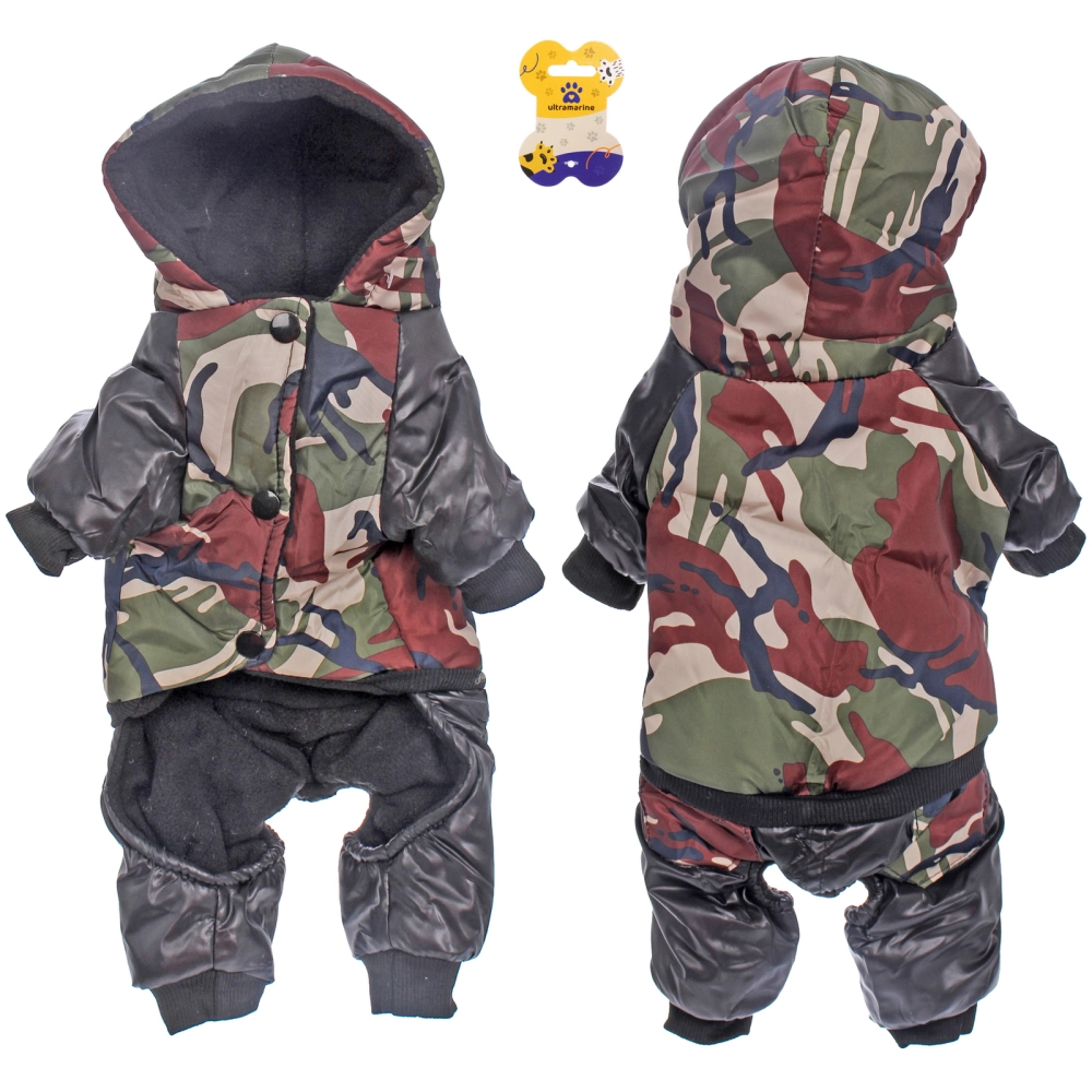 Комбинезон зимний для собак мелких и средних пород «BRO Style», камуфляж, р XХL