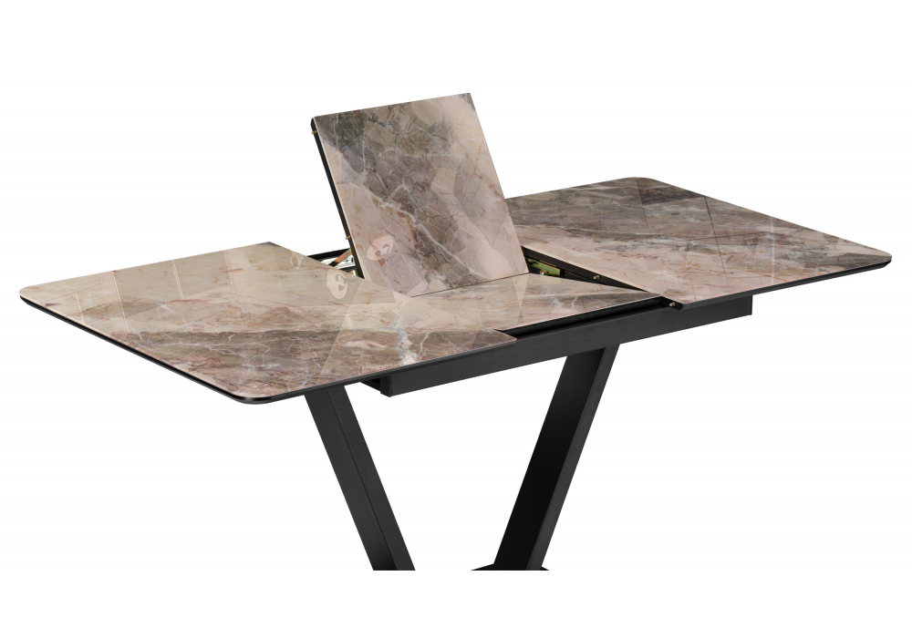 Стол стеклянный Woodville на тумбе Бугун 120х80х77 каталония, черный