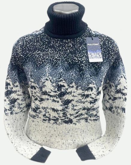 Pulltonic из шерсти и кашемира "Ёлки-2" Размеры (50-56)