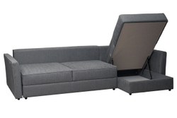 Диван трехместный с канапе Garda Decor Sorrento 290 серая рогожка механизм тик-так