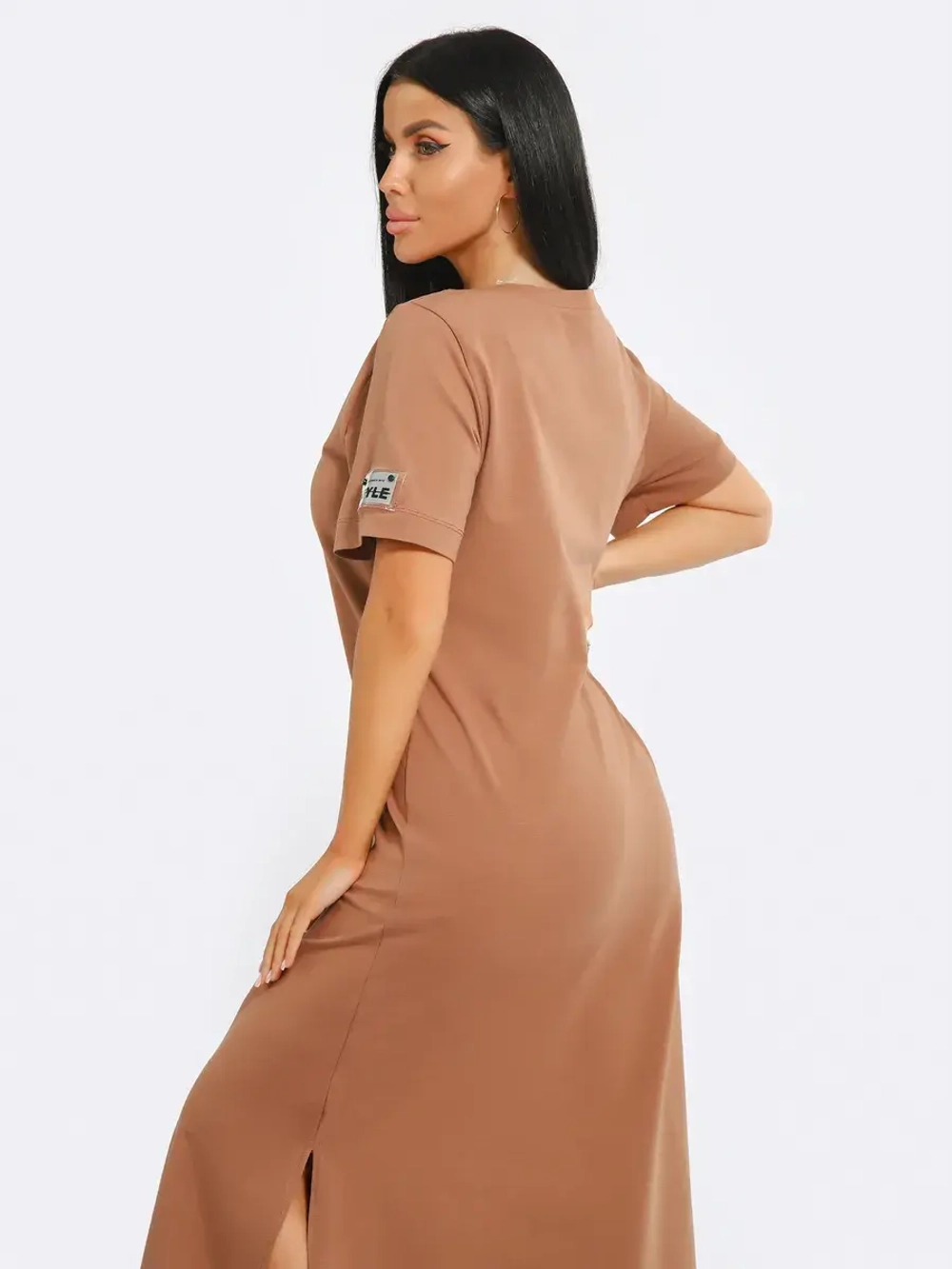 Платье хлопок однотон большие размеры