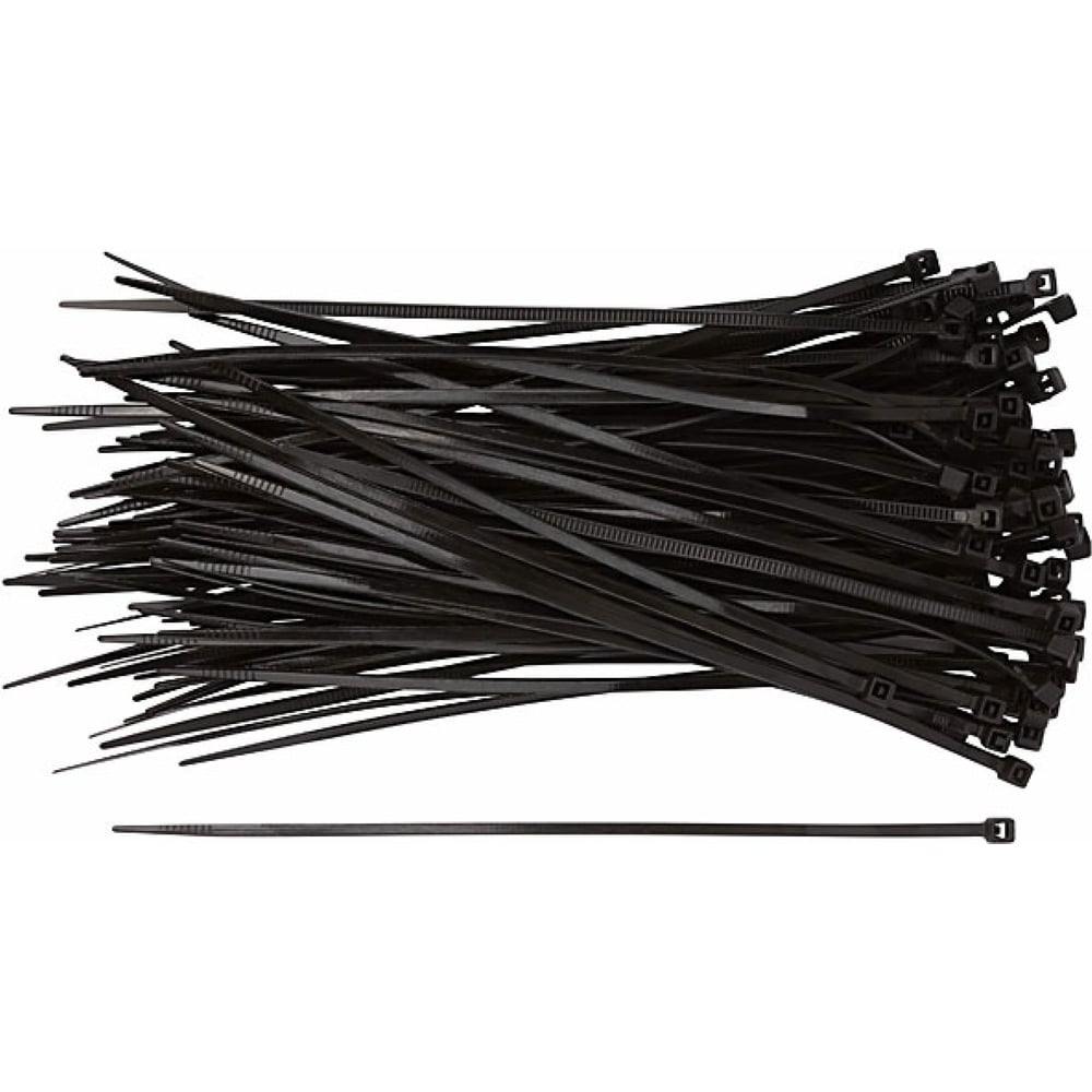 Хомуты нейлоновые для проводов, черные 100 шт., 4,8х300 мм FIT 60356