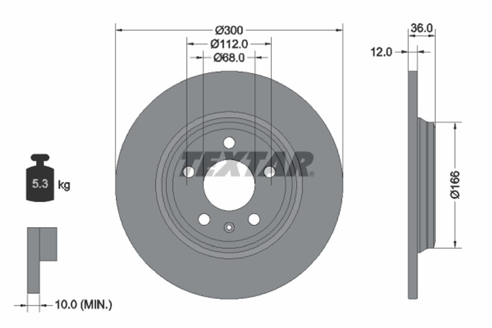 TEXTAR - 92282803-TET - Brake Disc