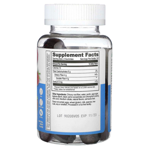 Lifeable, Жевательные мармеладки с пребиотической клетчаткой, натуральные ягоды, без сахара, 60 жевательных таблеток