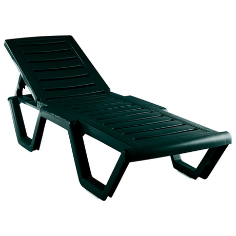 Шезлонг пластиковый "Атлант". Цвет: Тёмно-зелёный